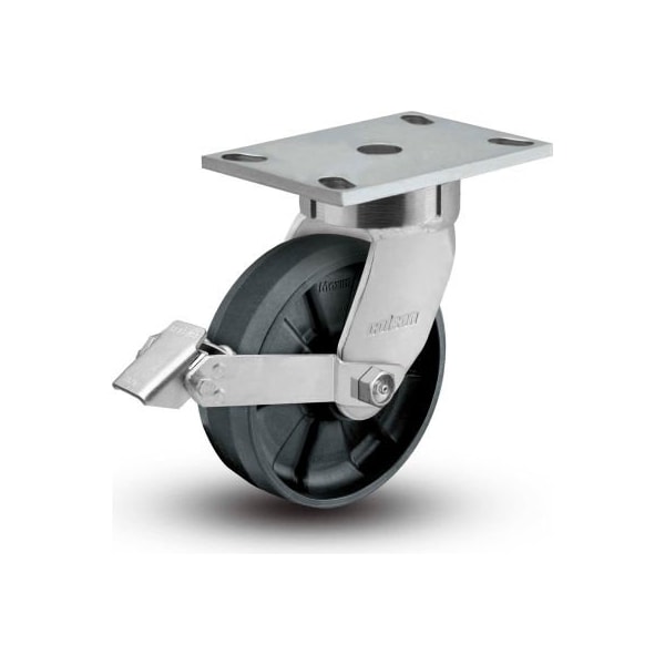 Colson 6 Series Swivel Plate Caster 6.06289.539 BRK1 - Nylon Tread Lock Brake 6" Dia. 1200 Lb 6.06289.539 BRK1 - main